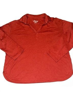 Natural Reflections Wanderer Long-Sleeve Polo Shirt Red Medium